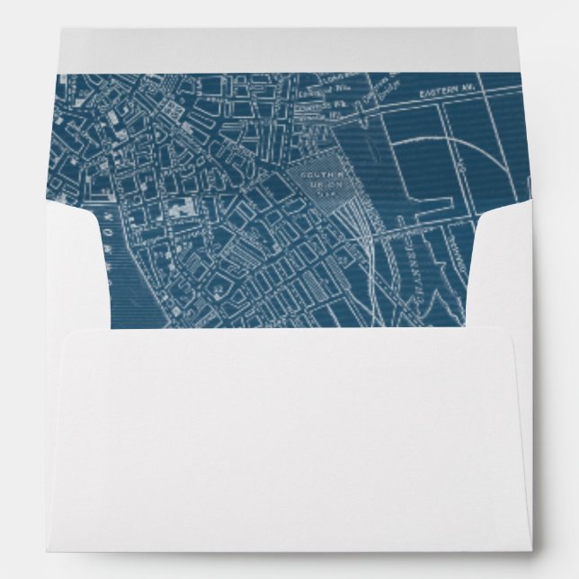 Enveloppe Carte graphique de Boston (Dos (Bas))