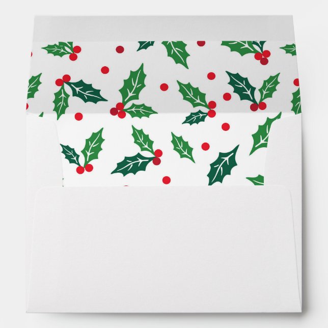 Enveloppe Carte Holiday Holly (Dos (Bas))