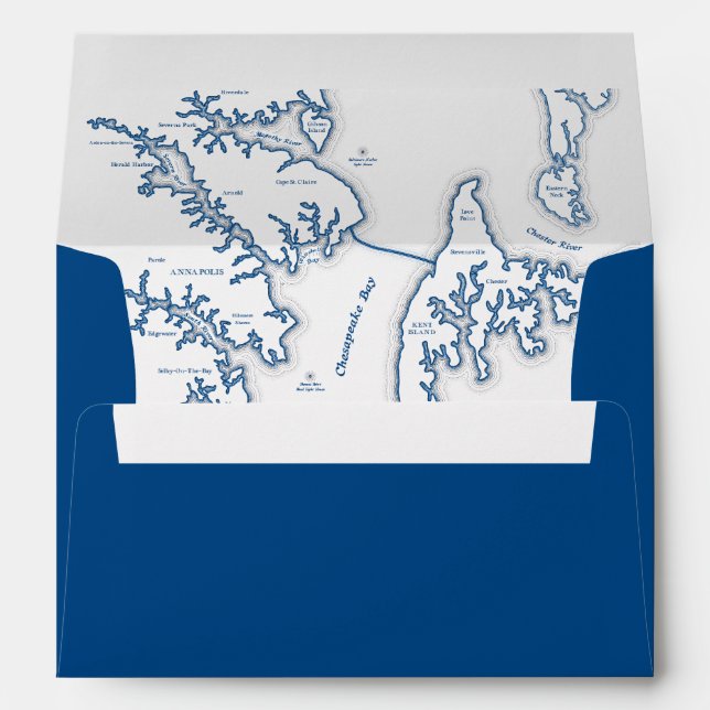 Enveloppe Carte Mariage de l'île d'Annapolis Kent Blue (Dos (Bas))