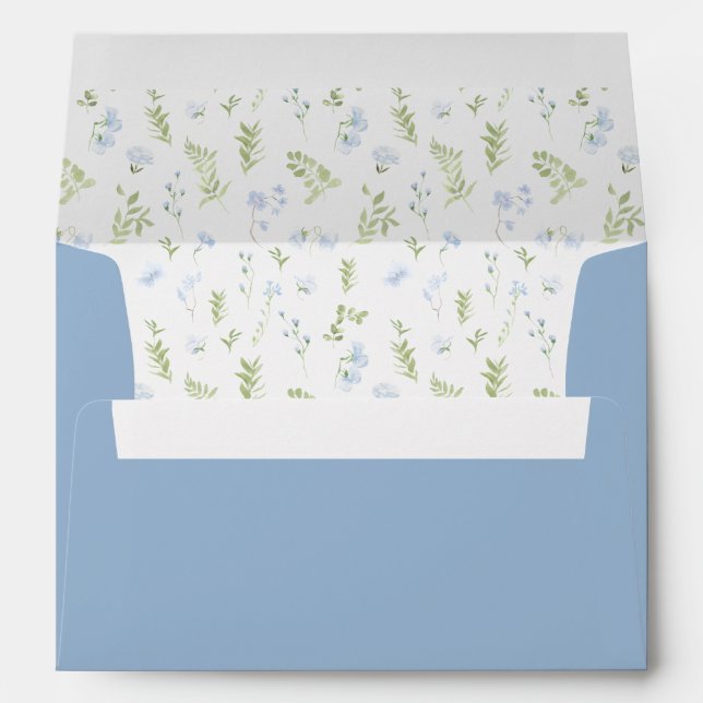 Enveloppe Carte mariage Pastel bleu printemps (Dos (Bas))