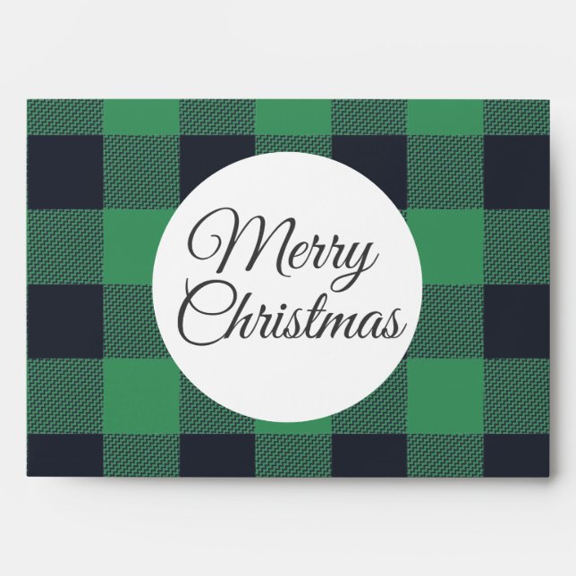 Enveloppe Carte Motif de Buffle Noir Vert (Devant)