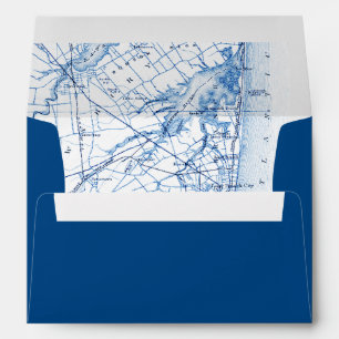 Enveloppe Carte New Jersey de longue branche Marine Mariage