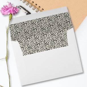 Enveloppe Carte pour notes à lames en noir et blan