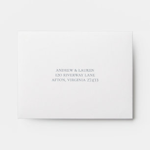 Enveloppe Carte RSVP de mariage minimaliste bleu Dusty