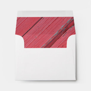 Enveloppe Carte RSVP Rustic Red Grange Wood Mariage campagna