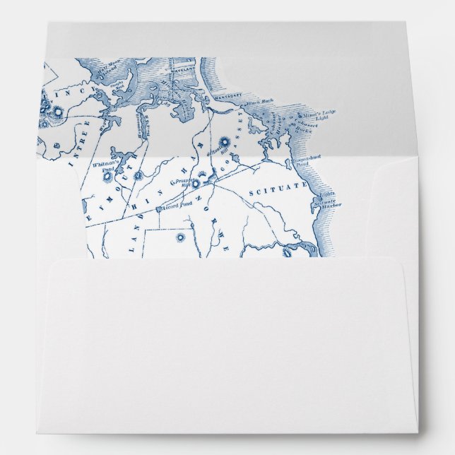 Enveloppe Carte Scituate Massachusetts Mariage blanc (Dos (Bas))