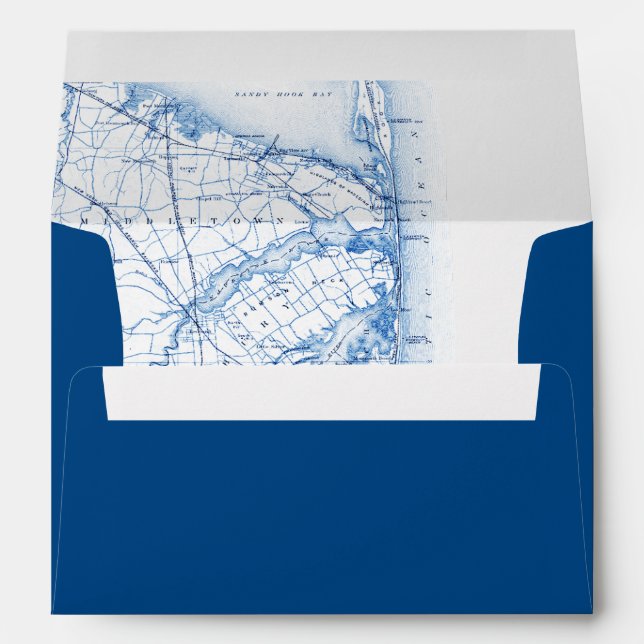 Enveloppe Carte Sea Bright New Jersey Marine Blue Mariage (Dos (Bas))