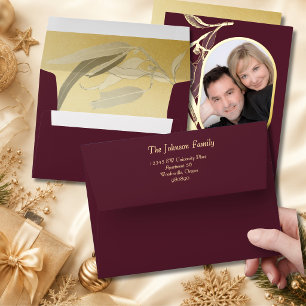 Enveloppe Cartes de Noël assorties au papier d'aluminium dor
