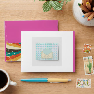Enveloppe Cartes de notes à motif d'enveloppe rétro et de cœ