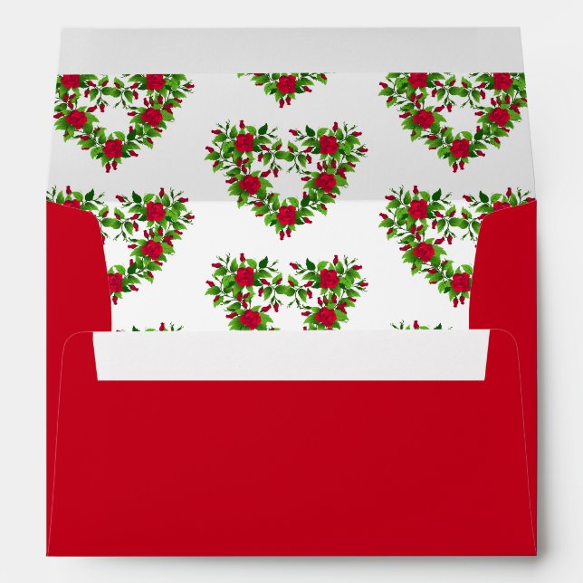 Enveloppe Cartes Enveloppe Coeurs Rose (Dos (Bas))