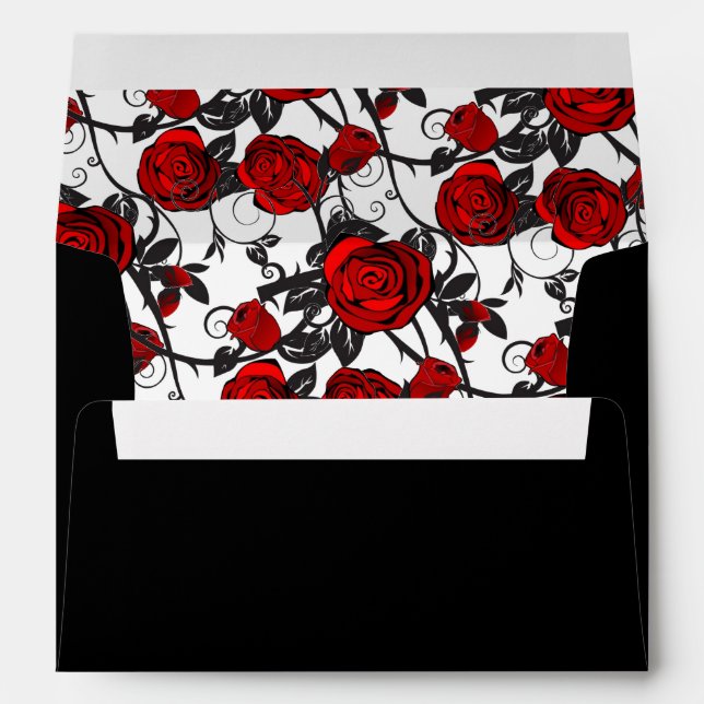 Enveloppe Cartes - Roses rouges (Dos (Bas))