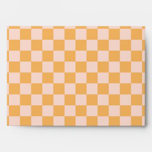 Enveloppe Carton de contrôle en soie orange et écru