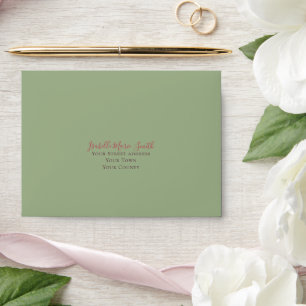Enveloppe Carton de réponse de mariage vert sauge élégant