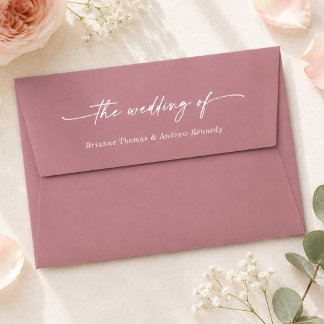 Enveloppe Carton d'invitation de mariage 5x7 Rose Rose Bloom