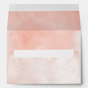 Enveloppe Carton d'invitation de mariage à l'aquarelle pêche