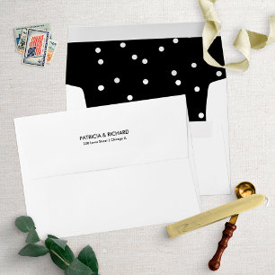 Enveloppe Carton d'invitation de mariage à motif de confetti