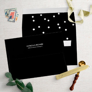Enveloppe Carton d'invitation de mariage à motif de confetti