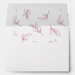 Enveloppe Carton d'invitation de mariage à motif de feuilles