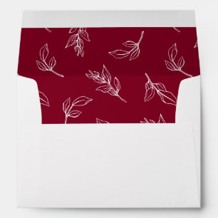 Enveloppe Carton d'invitation de mariage à motif de feuilles