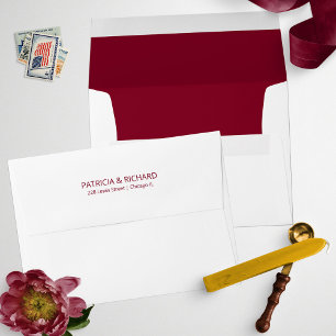 Enveloppe Carton d'invitation de mariage doublé de blanc Bou