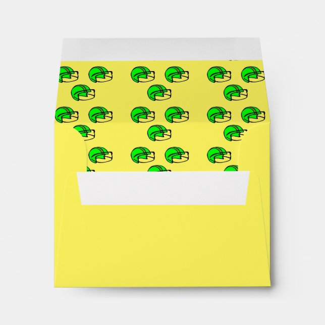 Enveloppe Casque de football vert jaune (Dos (Bas))