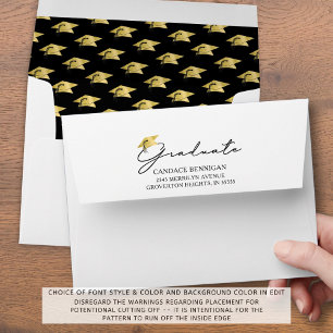 Enveloppe Casquette de Motif de l'or noir diplômé du Script