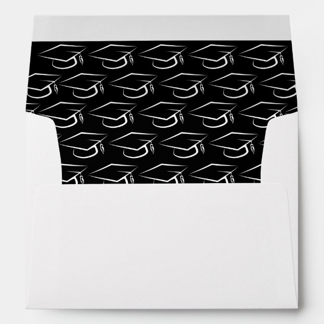 Enveloppe Casquette noire blanche Motif élégant (Dos (Bas))