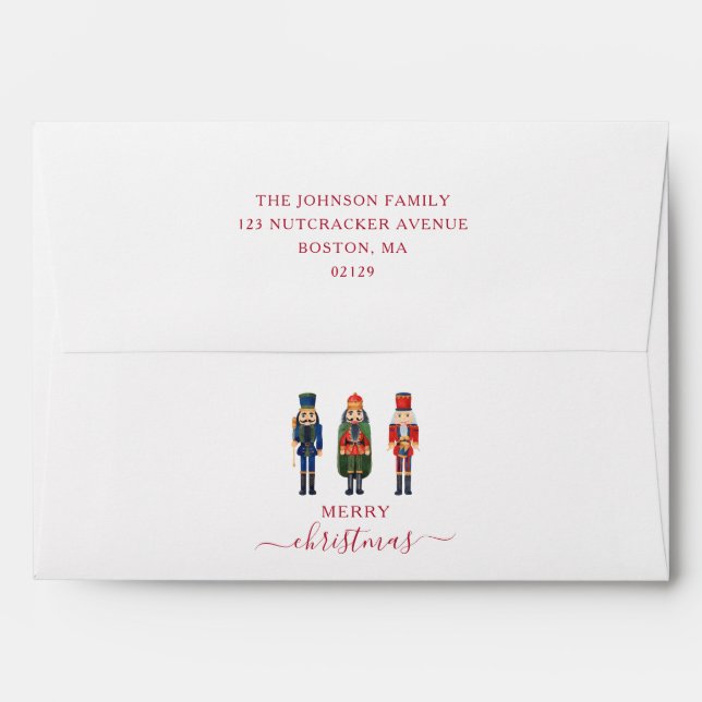 Enveloppe Casse-noix mignonne Script Christmas Adresse de re (Dos (Haut rabat))