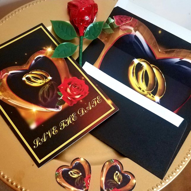 Enveloppe Ce que Dieu a mis ensemble (noir et or) Mariage (What God Has Put Together...
 Save the Date Greeting Card, Wedding Envelope and Wedding Tags)