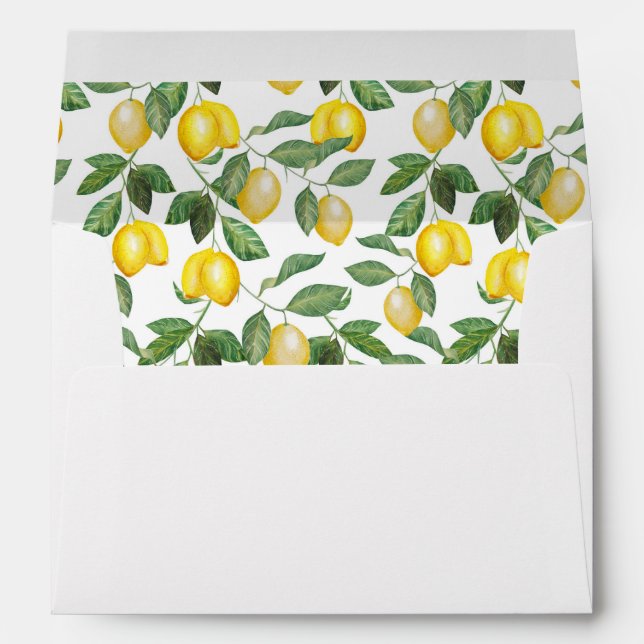 Enveloppe Célébration | de mariage de saison de citron (Dos (Bas))