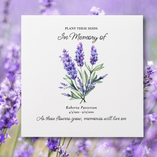 Enveloppe Celebration of Life Favor Pretty Lavender Flowers  (Créateur téléchargé)