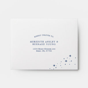 Enveloppe Céleste Élégant Mariage Réponse Adresse