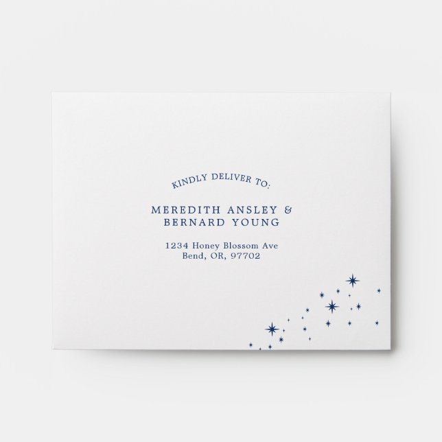 Enveloppe Celestial Elegant Wedding Self Addressed RSVP (Devant)