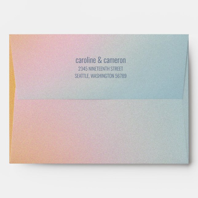 Enveloppe Celestial Pastel Blue Pink Gradient Adresse de ret (Dos (Haut rabat))