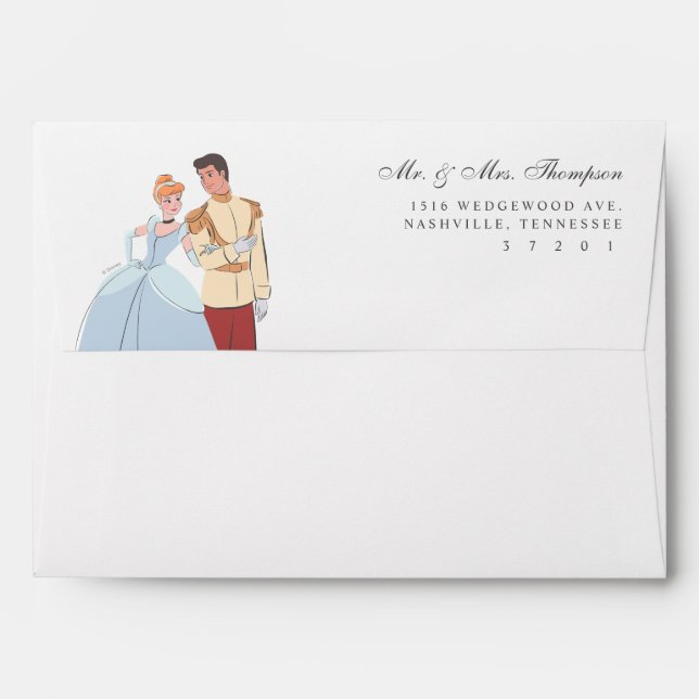 Enveloppe Cendrillon et Mariage du prince charmant (Dos (Haut rabat))