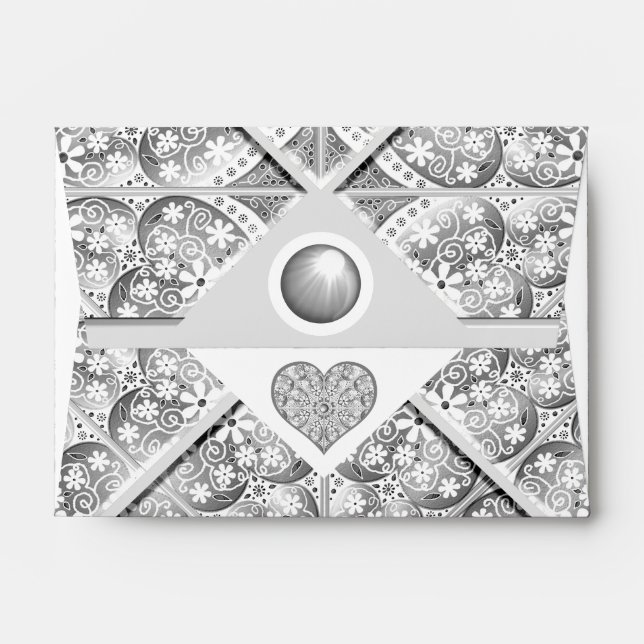 Enveloppe Céramique gris dentelle (Dos (Haut rabat))