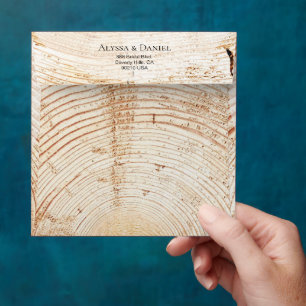 Enveloppe Cercle à grains de bois unique Adresse personnalis