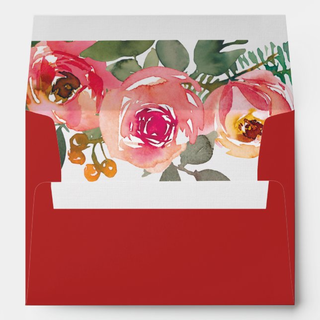 Enveloppe Cérémonie du thé mariage chinois à fleurs de pivoi (Dos (Bas))