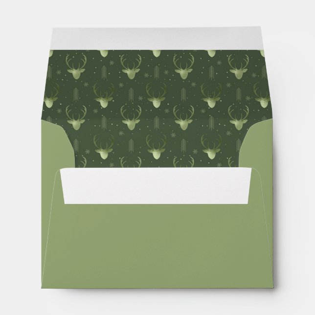 Enveloppe Cerfs Antlers Flèches Motif de Noël V2 Gr ID861 (Dos (Bas))