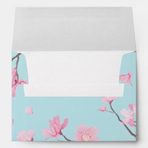 Enveloppe Cerisiers en fleurs - Ciel bleu