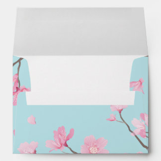 Enveloppe Cerisiers en fleurs - Ciel bleu