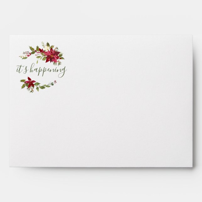 Enveloppe C'est en train de se passer Poinsettia Mariage de  (Devant)