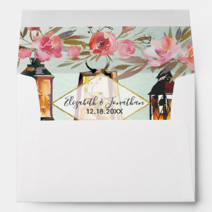 Enveloppe C'est en train de se passer Rose or Floral Lantern