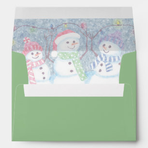 Enveloppe C'Est La Saison D'Être Jolly Funny Snowmen Bleu