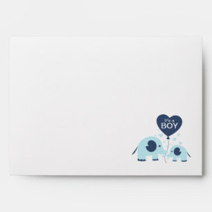 Enveloppe C'est un Garçon Éléphant Bleu Adorable Baby Shower