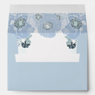 Enveloppe C'est un garçon - Fleurs bleues de pivoine pour la