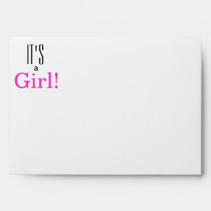 Enveloppe C'est une fille ! Baby shower Adresse de retour im