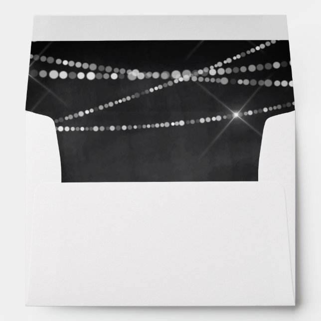 Enveloppe Chaîne Lights Chalkboard Russe Mariage 5x7 (Dos (Bas))