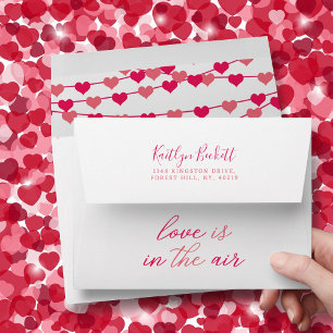 Enveloppe Chaîne pendante Fête des mariées de coeur d'amour