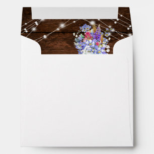 Enveloppe Chaînes lumineuses Fleurs sauvages en bois rustiqu